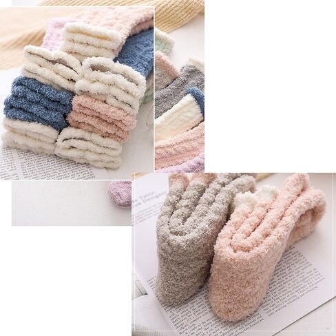 Lseaning 4-5 Pairs Women's Winter Socks Crew/Fuzzy Socks Cozy Comfy Warm Socks in Saudi Arabia