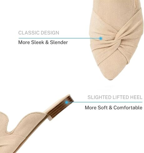 أحذية MUSSHOE للنساء المسطحة المريحة للنساء بدون ظهر مع عقدة in Saudi Arabia