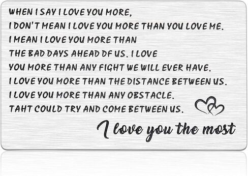 محفظة منقوشة إدراج هدايا الذكرى السنوية للرجال والنساء بطاقة الذكرى السنوية للزوج من الزوجة والصديق الحب هدايا عيد الحب من صديقة عندما أقول أنا أحبك بطاقة عيد الشكر عيد الميلاد الزفاف in Kuwait