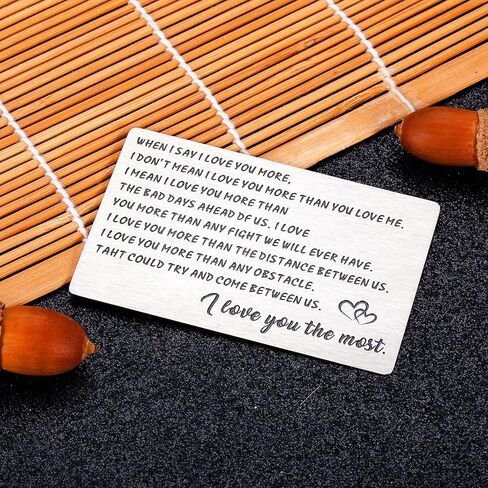 محفظة منقوشة إدراج هدايا الذكرى السنوية للرجال والنساء بطاقة الذكرى السنوية للزوج من الزوجة والصديق الحب هدايا عيد الحب من صديقة عندما أقول أنا أحبك بطاقة عيد الشكر عيد الميلاد الزفاف in Kuwait