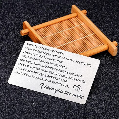 محفظة منقوشة إدراج هدايا الذكرى السنوية للرجال والنساء بطاقة الذكرى السنوية للزوج من الزوجة والصديق الحب هدايا عيد الحب من صديقة عندما أقول أنا أحبك بطاقة عيد الشكر عيد الميلاد الزفاف in Kuwait