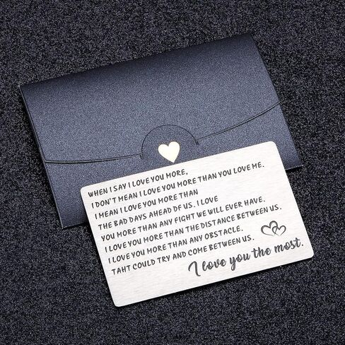 محفظة منقوشة إدراج هدايا الذكرى السنوية للرجال والنساء بطاقة الذكرى السنوية للزوج من الزوجة والصديق الحب هدايا عيد الحب من صديقة عندما أقول أنا أحبك بطاقة عيد الشكر عيد الميلاد الزفاف in Kuwait