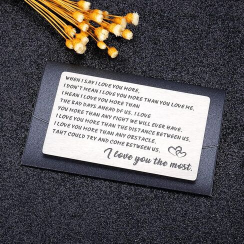 محفظة منقوشة إدراج هدايا الذكرى السنوية للرجال والنساء بطاقة الذكرى السنوية للزوج من الزوجة والصديق الحب هدايا عيد الحب من صديقة عندما أقول أنا أحبك بطاقة عيد الشكر عيد الميلاد الزفاف in Kuwait