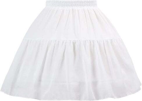 3 تنورة طوقية تحتية قصيرة قصيرة من الكرينولين نصف زلة ثوب تحتي تنورة داخلية سهلة الارتداء للوليتا كوزبلاي أبيض، مقاس واحد, أبيض, One Size in Kuwait