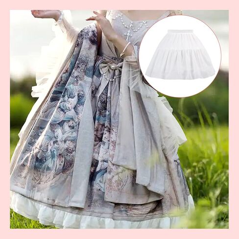 3 تنورة طوقية تحتية قصيرة قصيرة من الكرينولين نصف زلة ثوب تحتي تنورة داخلية سهلة الارتداء للوليتا كوزبلاي أبيض، مقاس واحد, أبيض, One Size in Kuwait