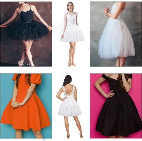 3 تنورة طوقية تحتية قصيرة قصيرة من الكرينولين نصف زلة ثوب تحتي تنورة داخلية سهلة الارتداء للوليتا كوزبلاي أبيض، مقاس واحد, أبيض, One Size in Kuwait