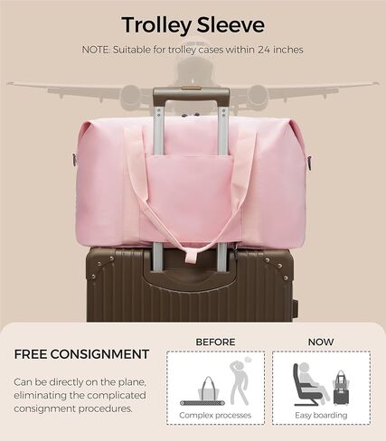 حقائب Uselike لعطلة نهاية الأسبوع للنساء، حقائب سفر ليلية مع جيب مبلل، حقيبة حمل للجيم مع حقيبة أدوات الزينة 36 لتر in Kuwait