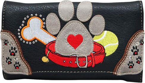 HW Collection Dog Paw Print Women Wallet Wristlet Crossbody Small Purse Clutch in Saudi Arabia
