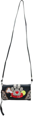 HW Collection Dog Paw Print Women Wallet Wristlet Crossbody Small Purse Clutch in Saudi Arabia