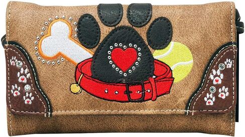 HW Collection Dog Paw Print Women Wallet Wristlet Crossbody Small Purse Clutch in Saudi Arabia