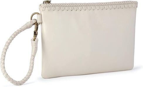 The Sak Vita Wristlet in Leather, Single Wrist Strap, Stone in Saudi Arabia