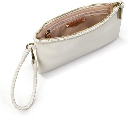 The Sak Vita Wristlet in Leather, Single Wrist Strap, Stone in Saudi Arabia
