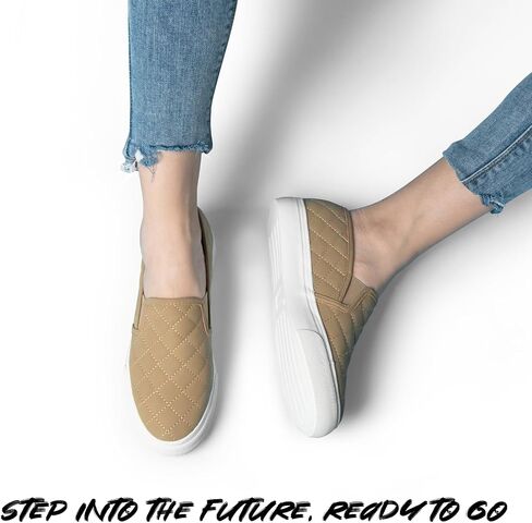 JENN ARDOR Women's Slip On Sneakers Fashion Flats Shoes Comfortable Casual Shoes for Walking in Saudi Arabia