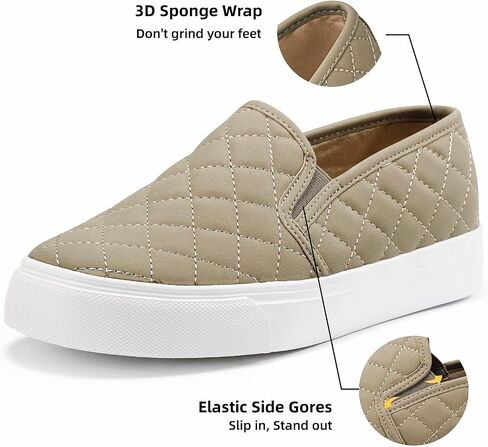 JENN ARDOR Women's Slip On Sneakers Fashion Flats Shoes Comfortable Casual Shoes for Walking in Saudi Arabia