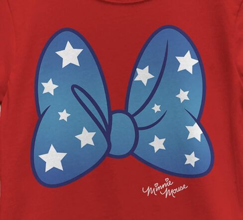 Disney Characters Minnie Stars Bow Girl's Solid Crew Tee in Saudi Arabia