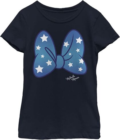 Disney Characters Minnie Stars Bow Girl's Solid Crew Tee in Saudi Arabia