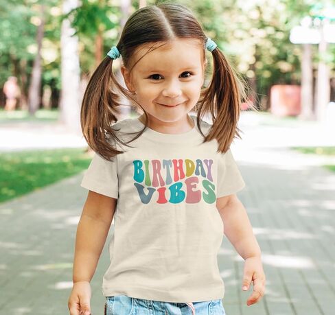Birthday Vibes Groovy Toddlers and Youth Girls Birthday Shirts in Saudi Arabia