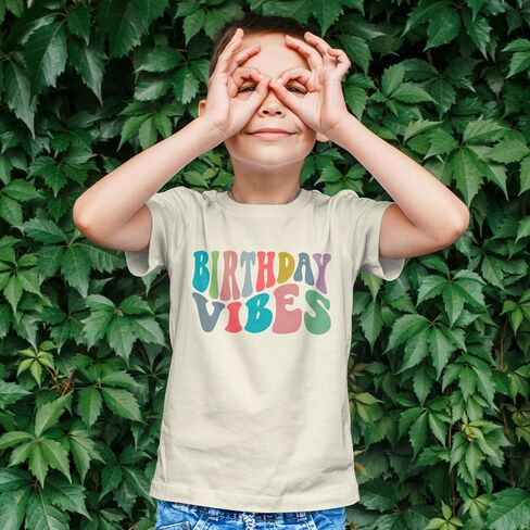 Birthday Vibes Groovy Toddlers and Youth Girls Birthday Shirts in Saudi Arabia
