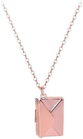 Love Envelope Pendant Necklace - Heart Seal Love Message Locket for Romantic Gestures - Yellow Gold Jewelry in Drawer Box for Gift Giving in Saudi Arabia