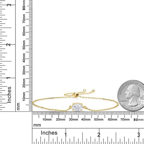 Gem Stone King 18K Yellow Gold Plated Silver Customized and Personalized 8X6MM Oval Gemstone Birthstone Solitaire Bracelet For Women in Saudi Arabia