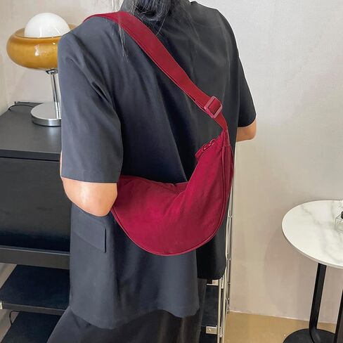 ABOUME حقيبة كروسبودي نايلون هلال هوبو حقيبة حبال للنساء والرجال العصرية الصغيرة محفظة الكتف حقيبة زلابية in Kuwait