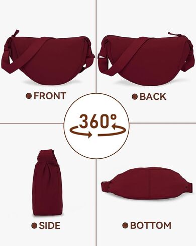 ABOUME حقيبة كروسبودي نايلون هلال هوبو حقيبة حبال للنساء والرجال العصرية الصغيرة محفظة الكتف حقيبة زلابية in Kuwait