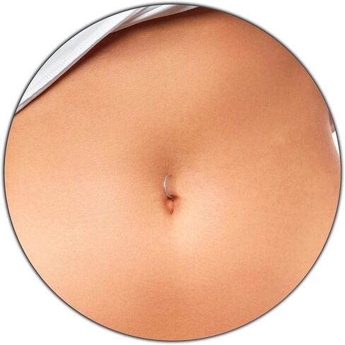 LAOPAZ Tiny Belly Button Ring - Dainty Belly Button Hoop Piercing - Hypoallergenic Belly Jewelry Unisex in Saudi Arabia
