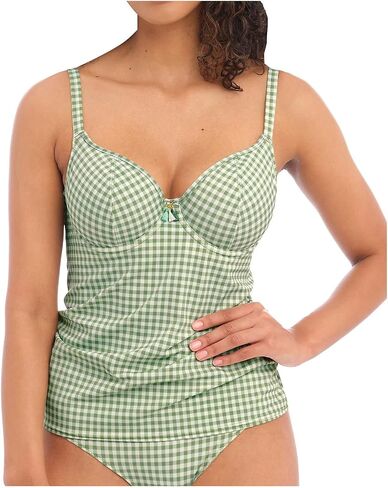 Freya Women's Standard Check in Uw Plunge Tankini Top in Saudi Arabia