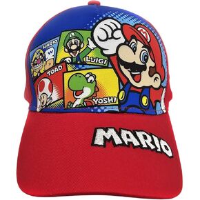 اكسيسيري انوفيشينز قبعة بيسبول هيب هوب باللون الاحمر والازرق من سوبر ماريو - واريو وتود ولويجي ويوشي، ازرق in Kuwait