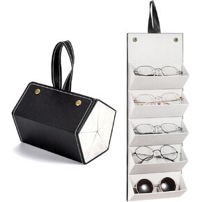 منظم النظارات الشمسية للسفر من RGMNT، صندوق النظارات المحمول 5 فتحات منظم النظارات وحقيبة النظارات in Kuwait