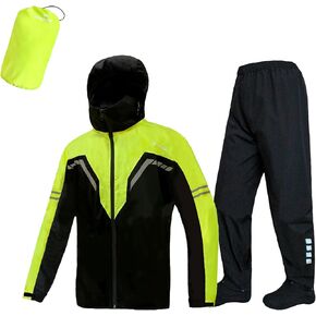 Waterproof Rain Suit for Men,Lightweight Rain Jackets and Pants Portable Reflective for Motorcycle Cycling Rain Gear