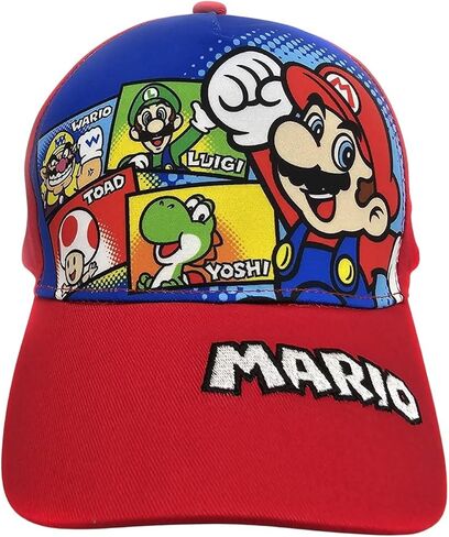 اكسيسيري انوفيشينز قبعة بيسبول هيب هوب باللون الاحمر والازرق من سوبر ماريو - واريو وتود ولويجي ويوشي، ازرق in Kuwait
