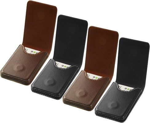 Outus 4 Pieces Business Card Case RFID Blocking Wallet Credit Card Holder Minimalist PU Leather Slim Flip Name Card Wallet with Magnetic Shut for Men Women (Simple Colors) in Saudi Arabia