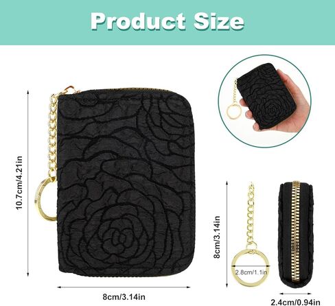 محافظ Bewudy لحامل بطاقات الائتمان RFID للنساء، محفظة صغيرة لحامل البطاقات مع سحاب سلسلة مفاتيح، محفظة بطاقات RFID للجيب للنساء والفتيات (وردي) in Kuwait