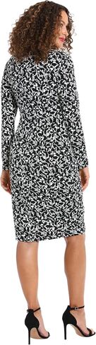 London Times Women's Jersey Faux Wrap Dress Workwear Versatile Polished Flattering Comfortable Office Chic in Saudi Arabia