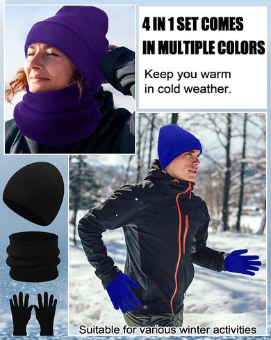 Liitrsh 148 Pcs Bulk Winter Beanies Hat Gloves Scarf Sock for Men Women for Homeless Care Gift Charity Donation(Rainbow Color) in Kuwait