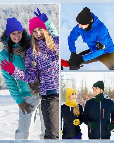 Liitrsh 148 Pcs Bulk Winter Beanies Hat Gloves Scarf Sock for Men Women for Homeless Care Gift Charity Donation(Rainbow Color) in Kuwait