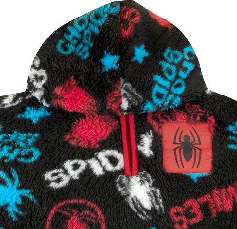 Marvel Spider-Man Miles Morales Boys Sherpa Zip-Up Fleece Hoodie, Superhero Zip-Up Fleece Hooded Sweatshirt for Boys in Saudi Arabia