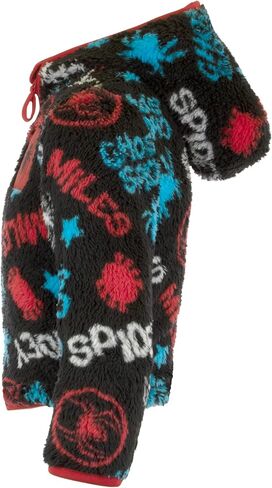 Marvel Spider-Man Miles Morales Boys Sherpa Zip-Up Fleece Hoodie, Superhero Zip-Up Fleece Hooded Sweatshirt for Boys in Saudi Arabia