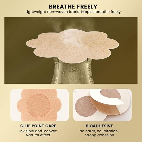 40 زوجًا من أغطية الحلمات من KUJAIS، أغطية حلمات فطائر اللحم، فطائر حلمات للاستعمال مرة واحدة للنساء، فطائر صدر مثيرة مريحة ومسامية، ذاتية اللصق غير مرئية بدون عرض وسادة حمالة صدر (يمكن التخلص منها) in Kuwait