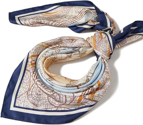 GOELIA Double Sided Printed 14 Momme 100% Mulberry Silk Scarf Top Head Hair Neck Large Scarfs for Women (35 x35 Inches) in Saudi Arabia