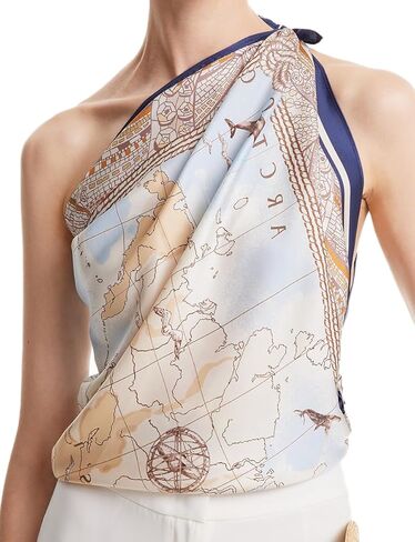 GOELIA Double Sided Printed 14 Momme 100% Mulberry Silk Scarf Top Head Hair Neck Large Scarfs for Women (35 x35 Inches) in Saudi Arabia