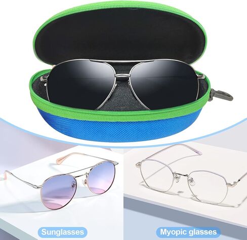 hautllaif 3Pcs Sunglasses Case, Portable Travel Zipper Eyeglasses Case Hook For Mens and womens in Kuwait
