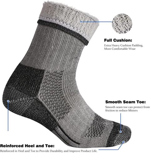 EnerWear Men's Merino Wool Cushion Trail Outdoor Crew Socks 4/6P Pack in Saudi Arabia