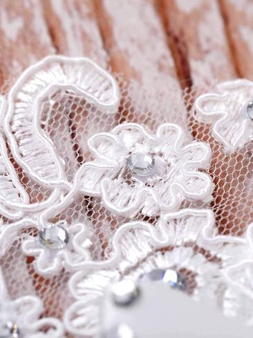 Jovono Women Bridal Wedding Gloves Rhinestone Fingerless Gloves Lace Driving Party Gloves in Kuwait