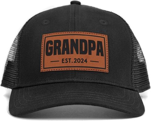 Dad Grandpa Gifts for Father's Day Birthday - Leather Patch Dad Cap - Gifts for Dad from Daughter Son Trucker Hat in Saudi Arabia