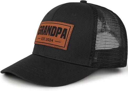 Dad Grandpa Gifts for Father's Day Birthday - Leather Patch Dad Cap - Gifts for Dad from Daughter Son Trucker Hat in Saudi Arabia