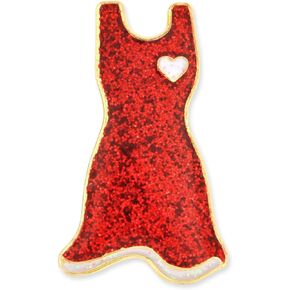 PinMart Heart Disease Awareness Enamel Lapel Pin – Nickel Plated Red Ribbon Pin – Support Heart Health – Jewelry Brooch Pin with Secure Clutch Back in Kuwait