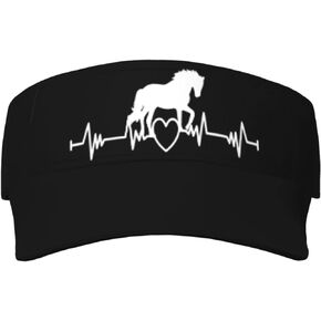 Yipaidel Women's Horse Heartbeat Sun Visor Hats Adjustable Empty Top Baseball Cap Polyester Ball Caps for Women and Men in Kuwait