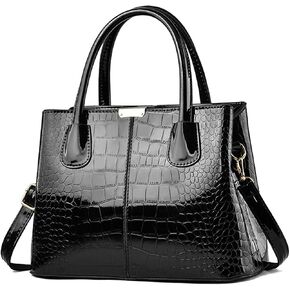 NICOLE & DORIS Women Handbag Patent Leather Top Handle Bags Shoulder Bag Elegant Tote Bag Ladies Hand Bag for Work in Kuwait